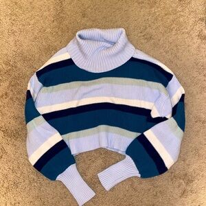 NWOT Wild Fable Striped Cropped Turtleneck
